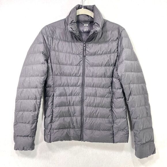 Uniqlo Jacket Women XS Grey Down Puffer Feather Outdoor Hiking Gorpcore Modern - Picture 1 of 10